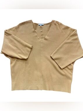 Vita Milano Mustard V-Neck Women's Sweater Size Large